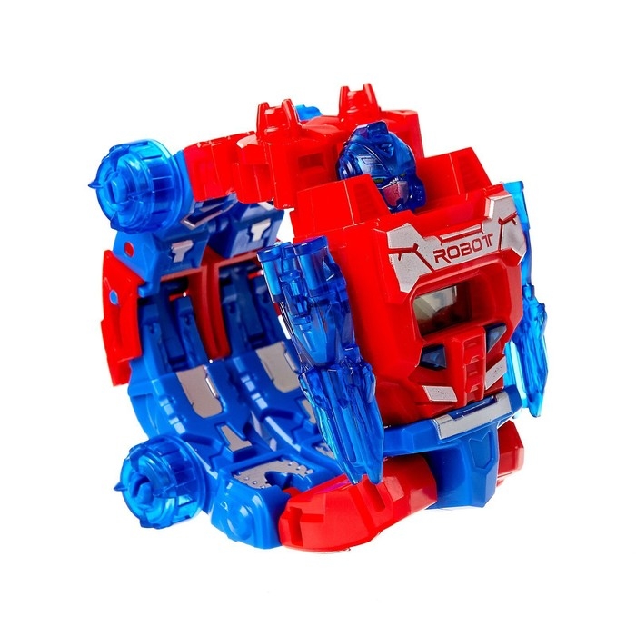 Робот &laquo;Часы&raquo;, трансформируется в робота и машинку, цвет красный