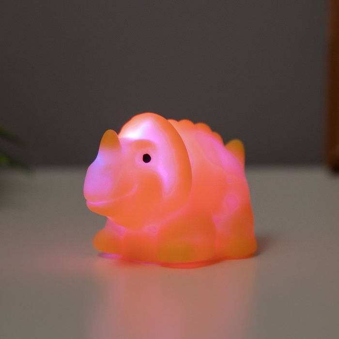 Ночник пластик "Трицератопс" 2Вт LED 3*LR44 желтый 3х5х4см