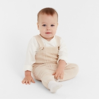 Комбинезон детский вязаный MINAKU, рост 80-86, цвет бежевый