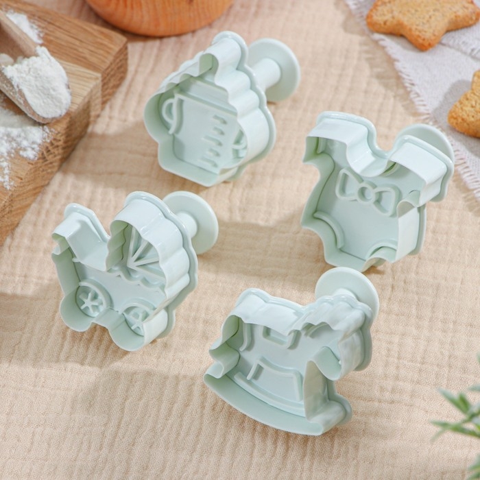 Набор плунжеров кондитерских Доляна «Малышок», 4 шт, 5×5 см, цвет МИКС Набор плунжеров кондитерских Доляна «Малышок», 4 шт, 5×5 см, цвет МИКС