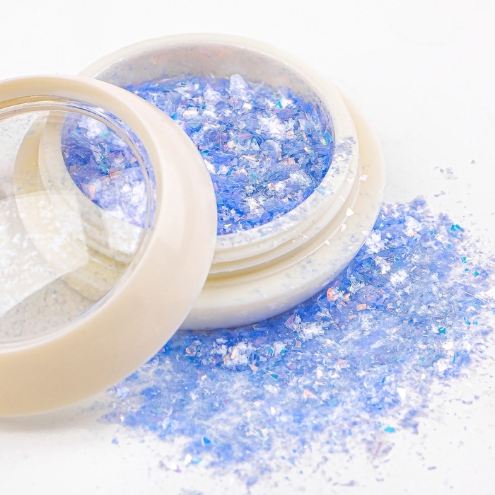 Опаловая пудра для декора ногтей, в баночке, цвет голубой Опаловая пудра для декора ногтей, в баночке, цвет голубой