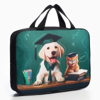 Папка для труда А4 на молнии текстиль 70мм 350 х 270 унив &laquo;1 сентября: Школьные друзья&raquo;