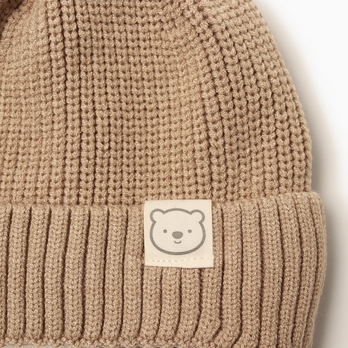 Шапка Крошка Я, р. 46-48см, 1-3 года, бежевый