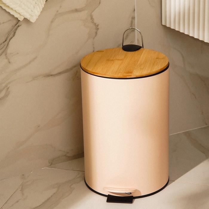 Ведро для мусора SL Home, 12 л, 25&times;31&times;38 см, цвет бежевый