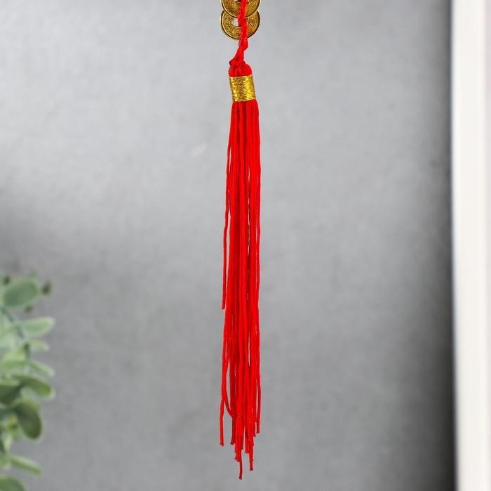 Подвеска 6 монет бронза с узлом счастья d=1,5 см Подвеска 6 монет бронза с узлом счастья d=1,5 см