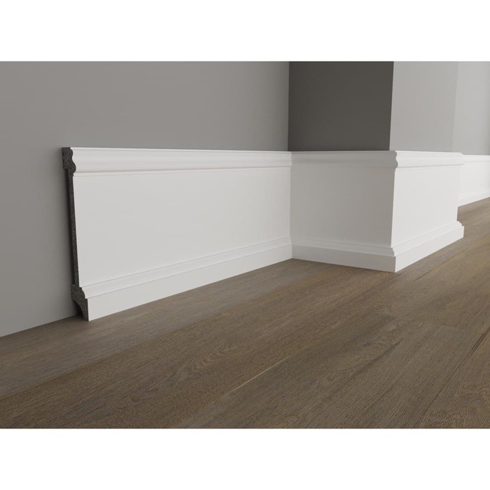 Плинтус пластиковый ударопрочный белый 100х16х2000мм Плинтус пластиковый ударопрочный белый 100х16х2000мм