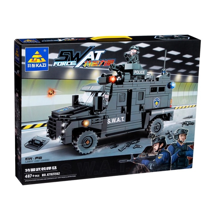 Конструктор спецназ &laquo;Фургон с пулеметом&raquo;, 487 деталей