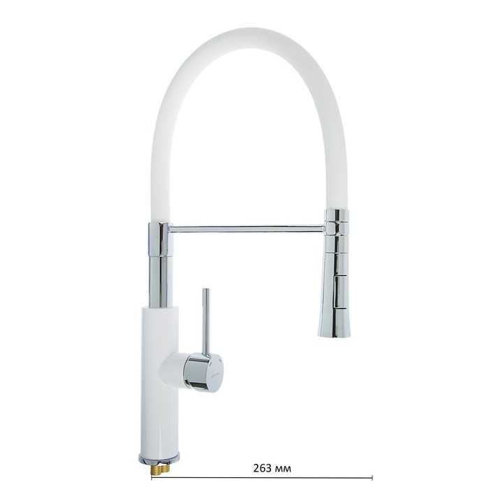 Смеситель для кухни Accoona A4890GG-1, однорычажный, латунь, белый