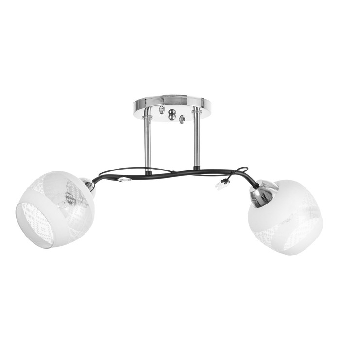 Люстра Люстра "Мона" 2х60Вт Е27 Хром, чёрный 45х35х28см