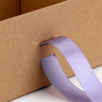 Коробка подарочная складная, упаковка, &laquo;Крафт, лавандовая лента&raquo;, 22 х 16.5 х 10 см