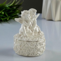 Шкатулка для мелочей "Ангел" перламутровая, 9см Шкатулка для мелочей "Ангел" перламутровая, 9см