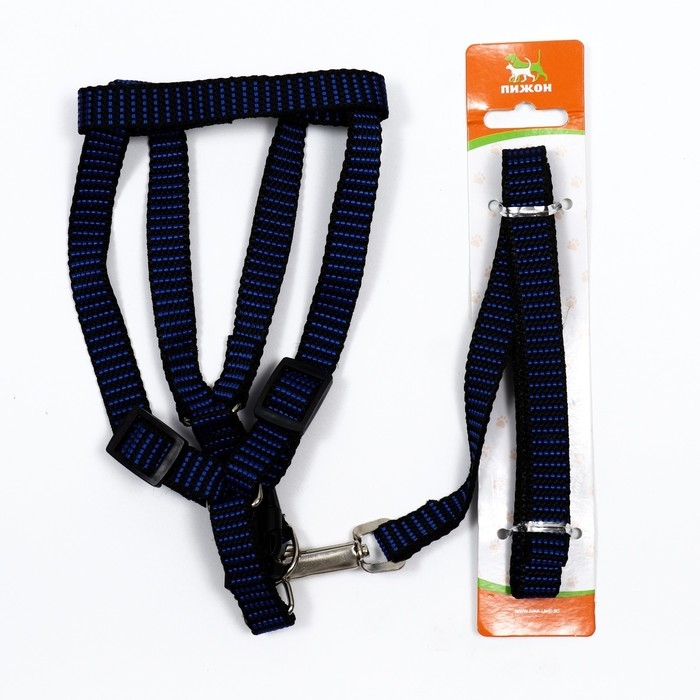 Комплект амуниции рельефный, поводок 120 х 1,5 см, ОГ 36-49 см, сине-чёрный Комплект амуниции рельефный, поводок 120 х 1,5 см, ОГ 36-49 см, сине-чёрный