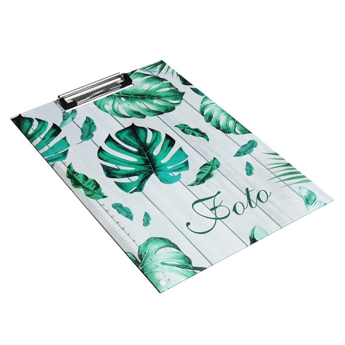 Планшет с прижимом формат А4 картон Планшет с прижимом формат А4 картон "Листья", МИКС