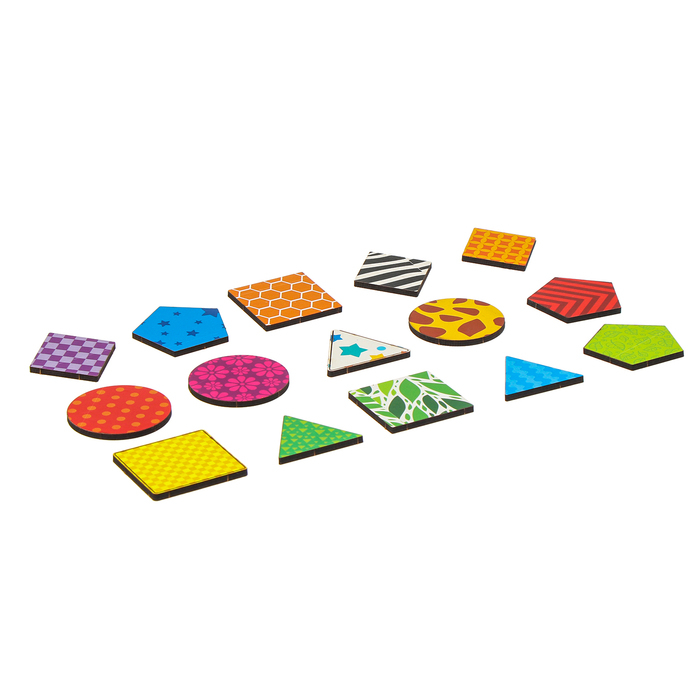 Деревянные карточки &laquo;Фигуры&raquo; набор 15 карточек: 5,5 х 8,3 см