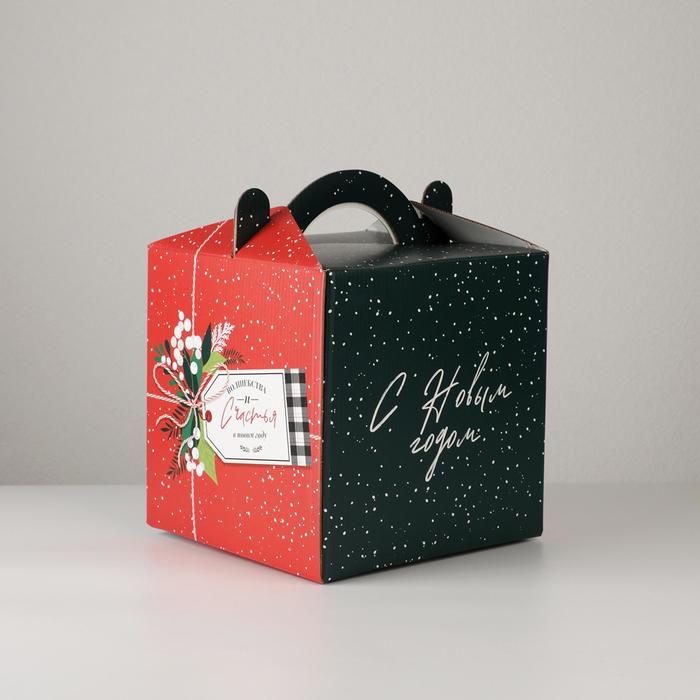 Коробка кондитерская с окном, сундук, «Новый год!» 20 х 20 х 20 см, Новый год Коробка кондитерская с окном, сундук, «Новый год!» 20 х 20 х 20 см, Новый год