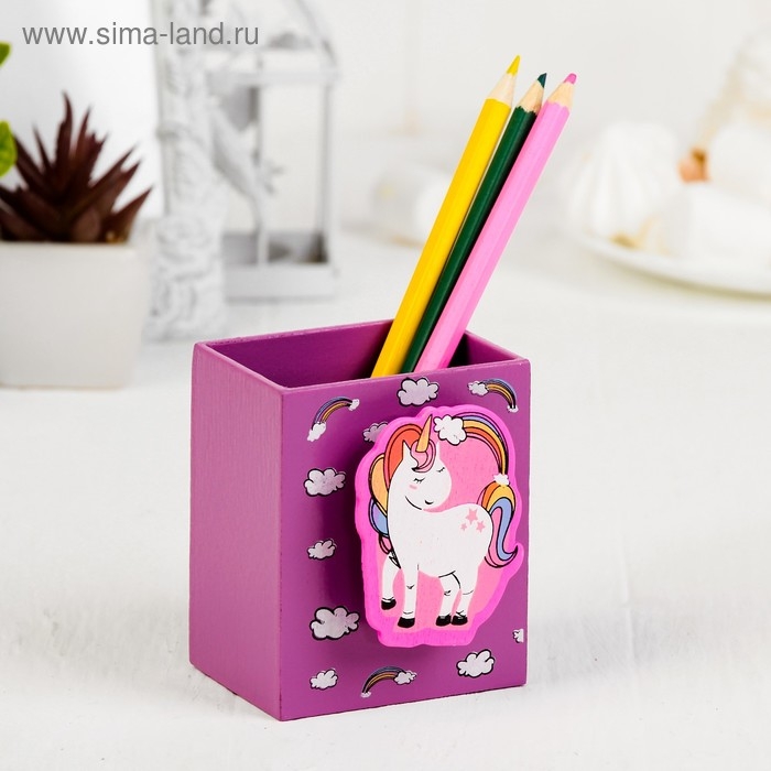 Карандашница &laquo;Единороги&raquo;, 7 &times; 5 &times; 8 см, МИКС
