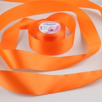 Лента атласная, 50 мм &times; 23 &plusmn; 1 м, цвет насыщенный оранжевый №144