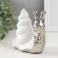 Сувенир керамика "Улитка" серебро с белым 13,5х6,5х13,5 см Сувенир керамика "Улитка" серебро с белым 13,5х6,5х13,5 см