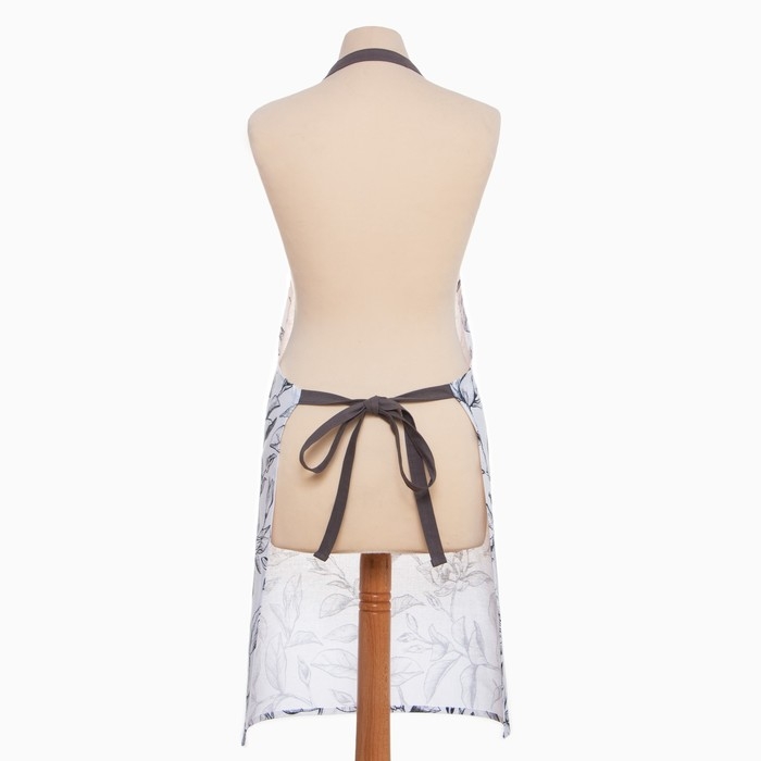 Фартук Доляна Plant leaves 60х70 см, цвет лент - микс, 100% хл, рогожка 164 г/м2