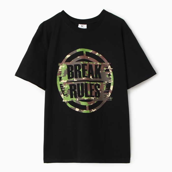 Футболка мужская BREAK RULES, цвет чёрный, размер 52 Футболка мужская BREAK RULES, цвет чёрный, размер 52