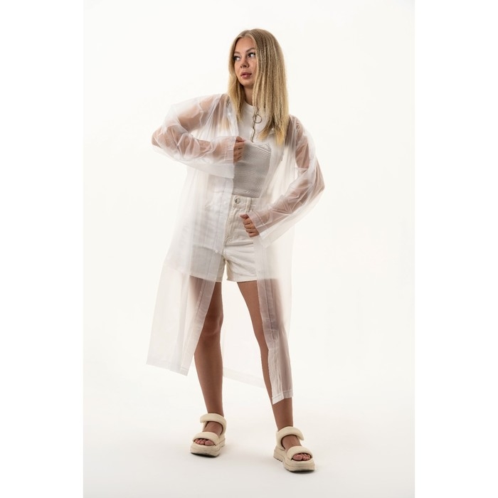 Дождевик взрослый плащ &laquo;Я бы вышла из зоны комфорта, но мне не в чем&raquo;, размер 42-48, 60 х 110 см, цвет белый