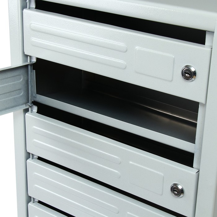 Ящик почтовый многосекционный, 5 секций, с задней стенкой, серый, дверка МИКС Ящик почтовый многосекционный, 5 секций, с задней стенкой, серый, дверка МИКС