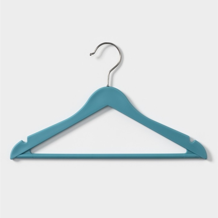 Плечики - вешалки для одежды LaDо́m, 33&times;20 см, 5 шт, с перекладиной, цвет голубой