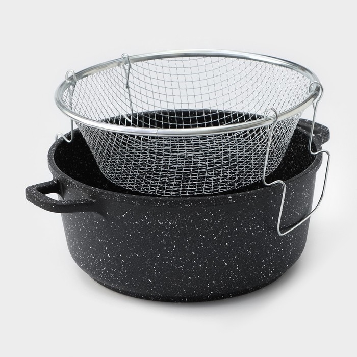 Фритюрница Доляна, d=22 см, цвет серебристый