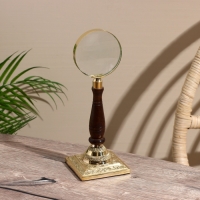 Лупа настольная сувенирная "Рист" дерево, латунь 25 см Лупа настольная сувенирная "Рист" дерево, латунь 25 см