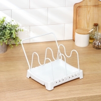 Держатель для крышек с поддоном, 25&times;18,5&times;4,5 см, цвет МИКС