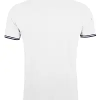 Рубашка поло женская Pasadena Women 200 с контрастной отделкой белая с синим, размер M