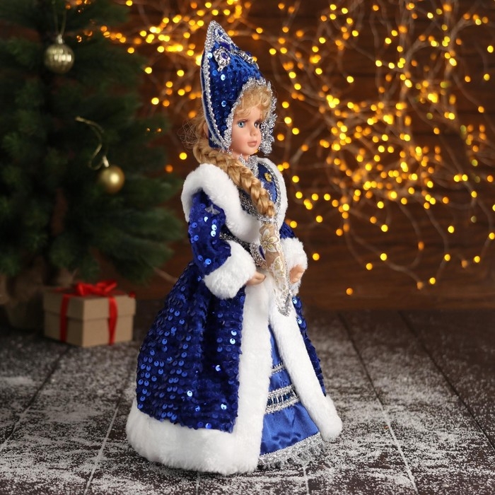 Снегурочка Снегурочка "В синей шубке и кокошнике" 17х35 см