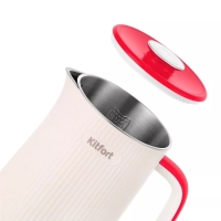 Чайник электрический Kitfort КТ-6197-1, пластик, колба металл, 1.5 л, 1500 Вт, бело-красный Чайник электрический Kitfort КТ-6197-1, пластик, колба металл, 1.5 л, 1500 Вт, бело-красный