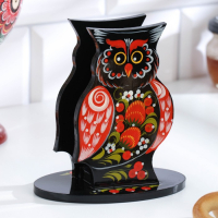 Салфетница &laquo;Сова&raquo;, 10х14 см, хохлома, микс
