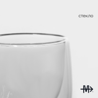 Стопка - шот стеклянный с двойными стенками Magistro &laquo;Поль Квадро&raquo;, 80 мл, 7,5&times;8 см