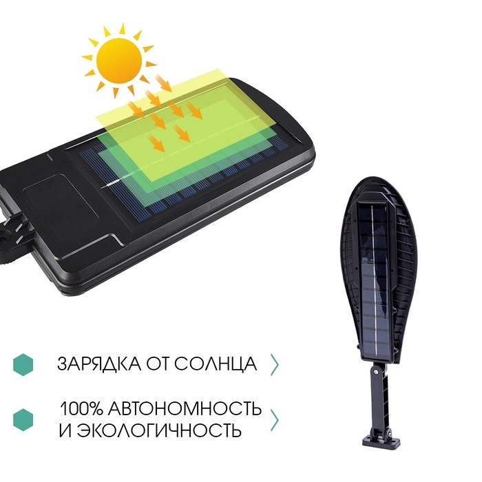 Светильник уличный аккумуляторный настенный, фонарь, 60 диодов