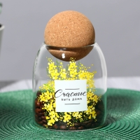 Банка для хранения сыпучих продуктов и круп &laquo;Счастье быть дома. Нежная мимоза&raquo;, 500 мл