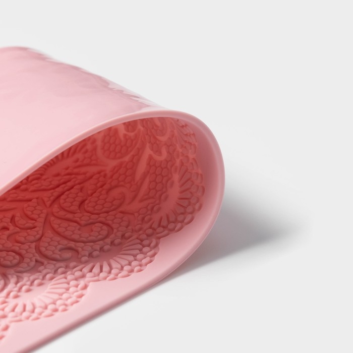 Коврик для айсинга Доляна &laquo;Ажур&raquo;, силикон, 40&times;10 см, цвет розовый