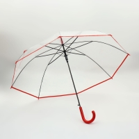 Зонт - трость полуавтоматический «Стиль», 8 спиц, R = 51/58 см, D = 116 см, цвет красный Зонт - трость полуавтоматический «Стиль», 8 спиц, R = 51/58 см, D = 116 см, цвет красный