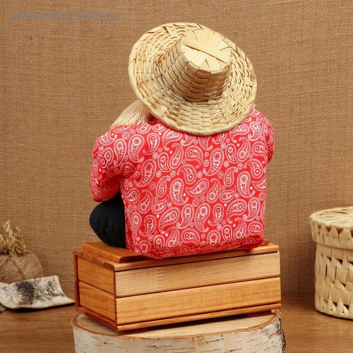 Оберег - домовой "Берендей в шляпе, сидит на сундуке", h = 32 см, микс