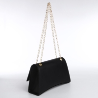 Сумка женская из искусственной кожи с клапаном, 26х16х9 см, черный цвет Сумка женская из искусственной кожи с клапаном, 26х16х9 см, черный цвет