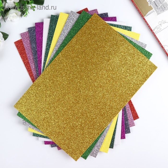 Набор глиттерного фоамирана Набор глиттерного фоамирана "Magic 4 Hobby" ассорти №1, 20х30 см, 2 мм, 10шт