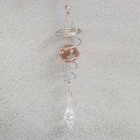 Ветряной колокольчик металл 3D "Ажурная бабочка" с бусиной 13,5х13,5х31 см