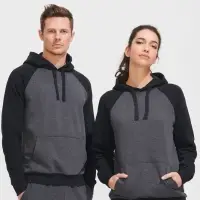 Толстовка унисекс Seattle темный меланж/черный, размер XS