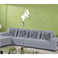 Наклейки интерьерные "Феечка", зеркальные, декор на стену, панно 32х15 см