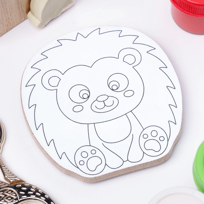 Раскраска-магнит "Ёжик", многоразовая, 8х6,5 см