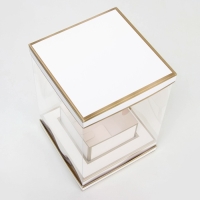 Коробка для цветов с вазой и PVC окнами складная, бронза, 16 х 23 х 16 см Коробка для цветов с вазой и PVC окнами складная, бронза, 16 х 23 х 16 см