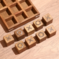 Игра настольная "Крестики-нолики" 17х17 см, манговое дерево, сталь Игра настольная "Крестики-нолики" 17х17 см, манговое дерево, сталь