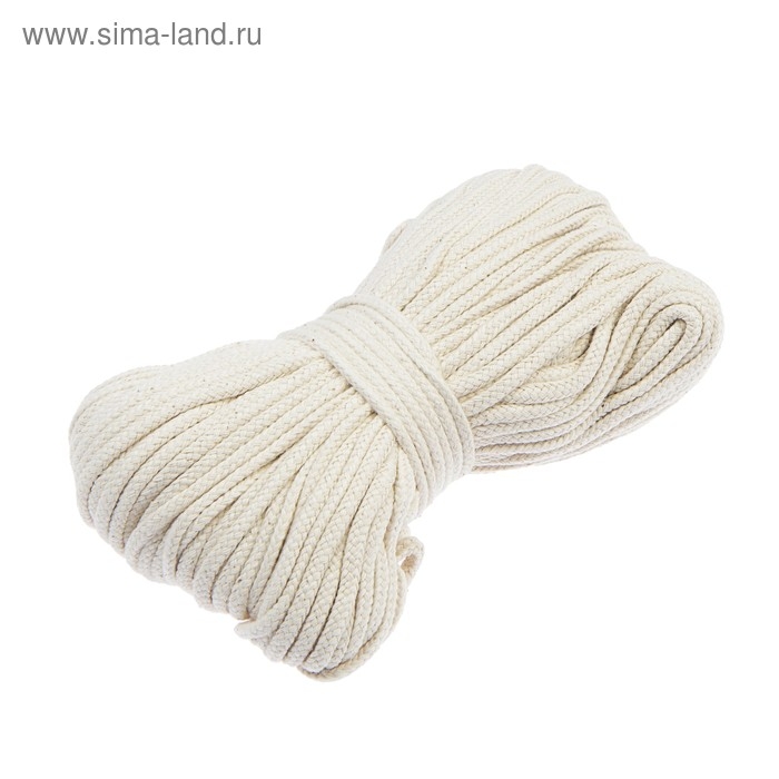 Веревка хлопковая плетеная 3.0 мм, 50 м, без покрытия Веревка хлопковая плетеная 3.0 мм, 50 м, без покрытия