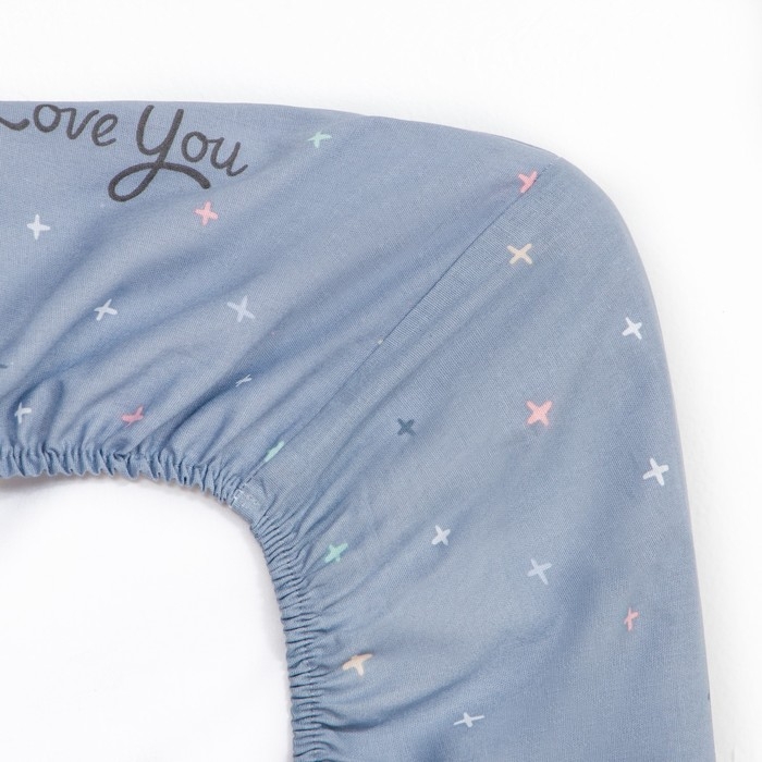 Простыня на резинке Этель 160*200*25 см  "Love for two", 100% хлопок, бязь, 125 гр/м2